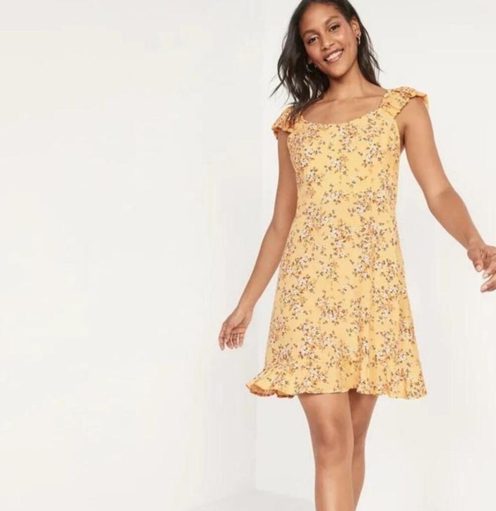 Old Navy Yellow Floral Cami Mini Dress XXL Plus Size Sundress